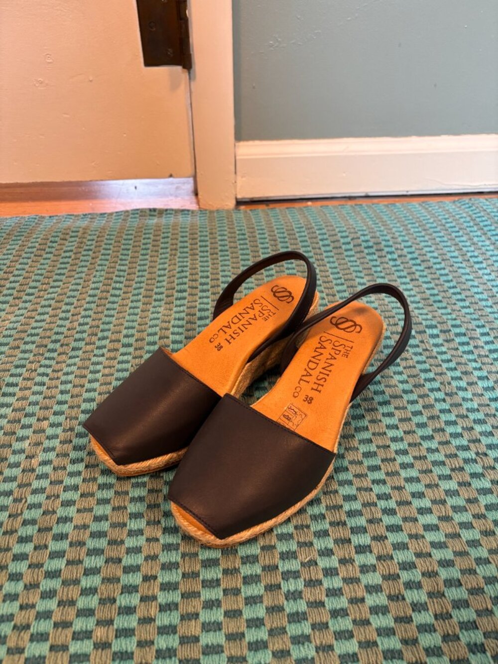 Navy Slingback Espadrille Wedge Sandal